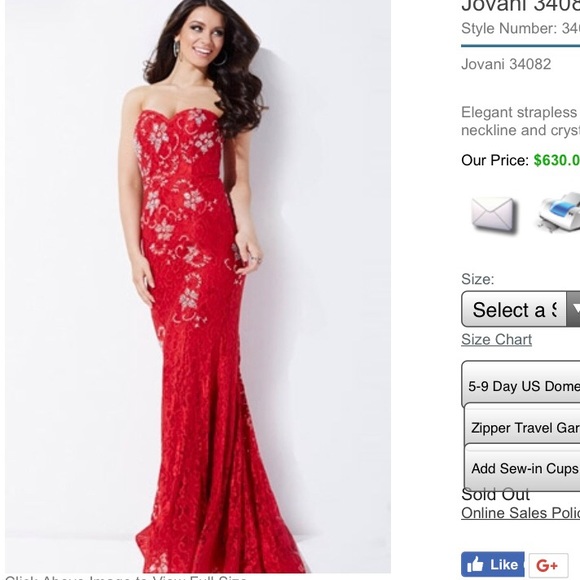 Red Jovani Prom Dress - Picture 8 of 8